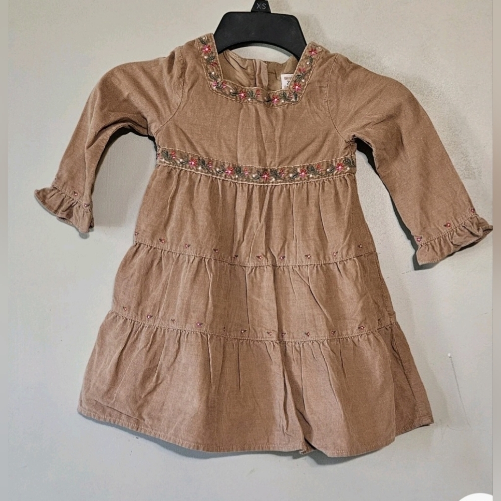 GAP Brown Kids Dress with Floral Details🩷💜BABY DRESS ORIGINAL GAP 🩷🩵‎